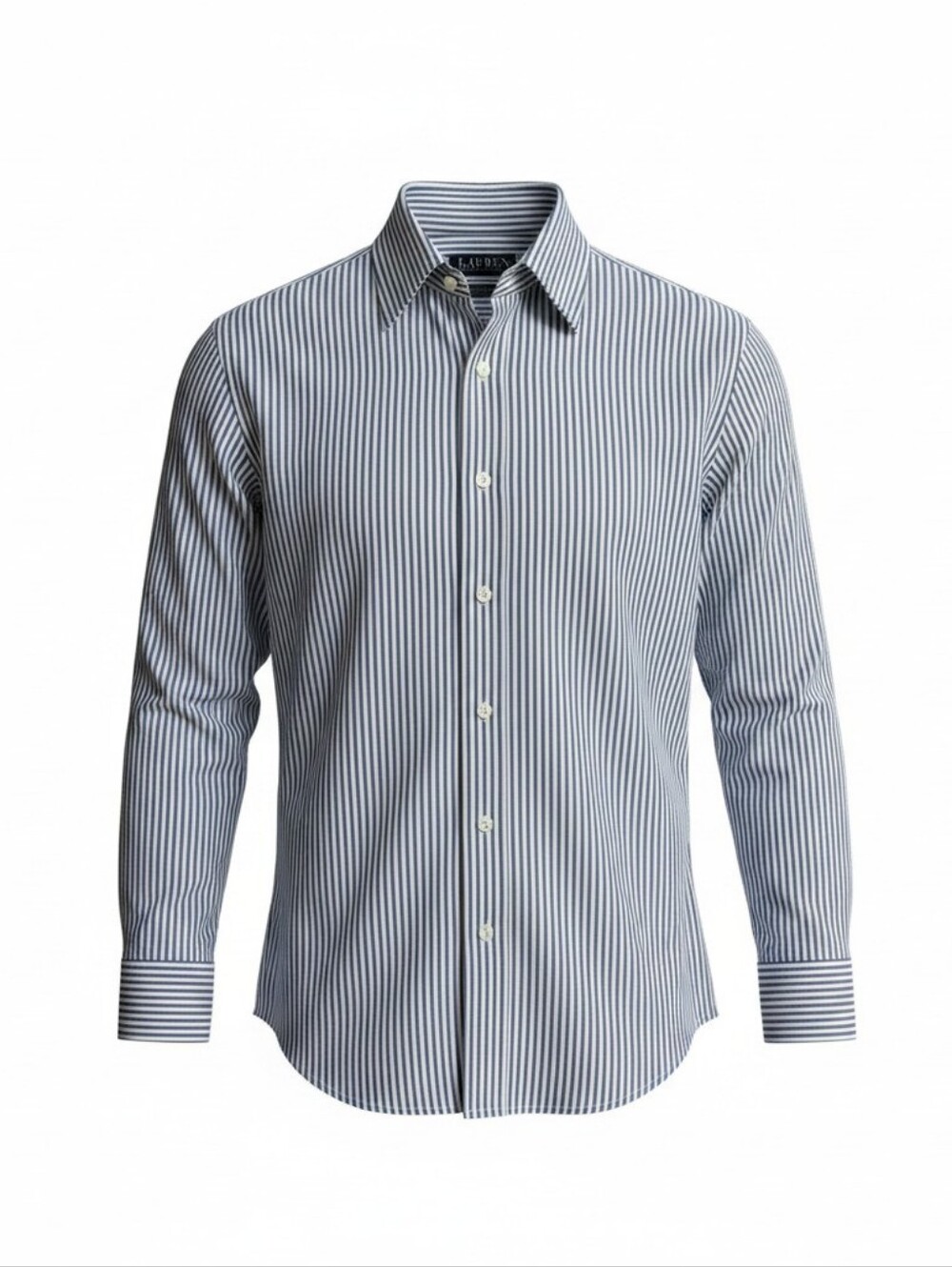 Ralph Lauren Navy & White Vertical Stripe Dress Shirt
